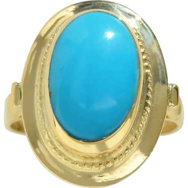 Vintage Turquoise and 14k Gold Ring