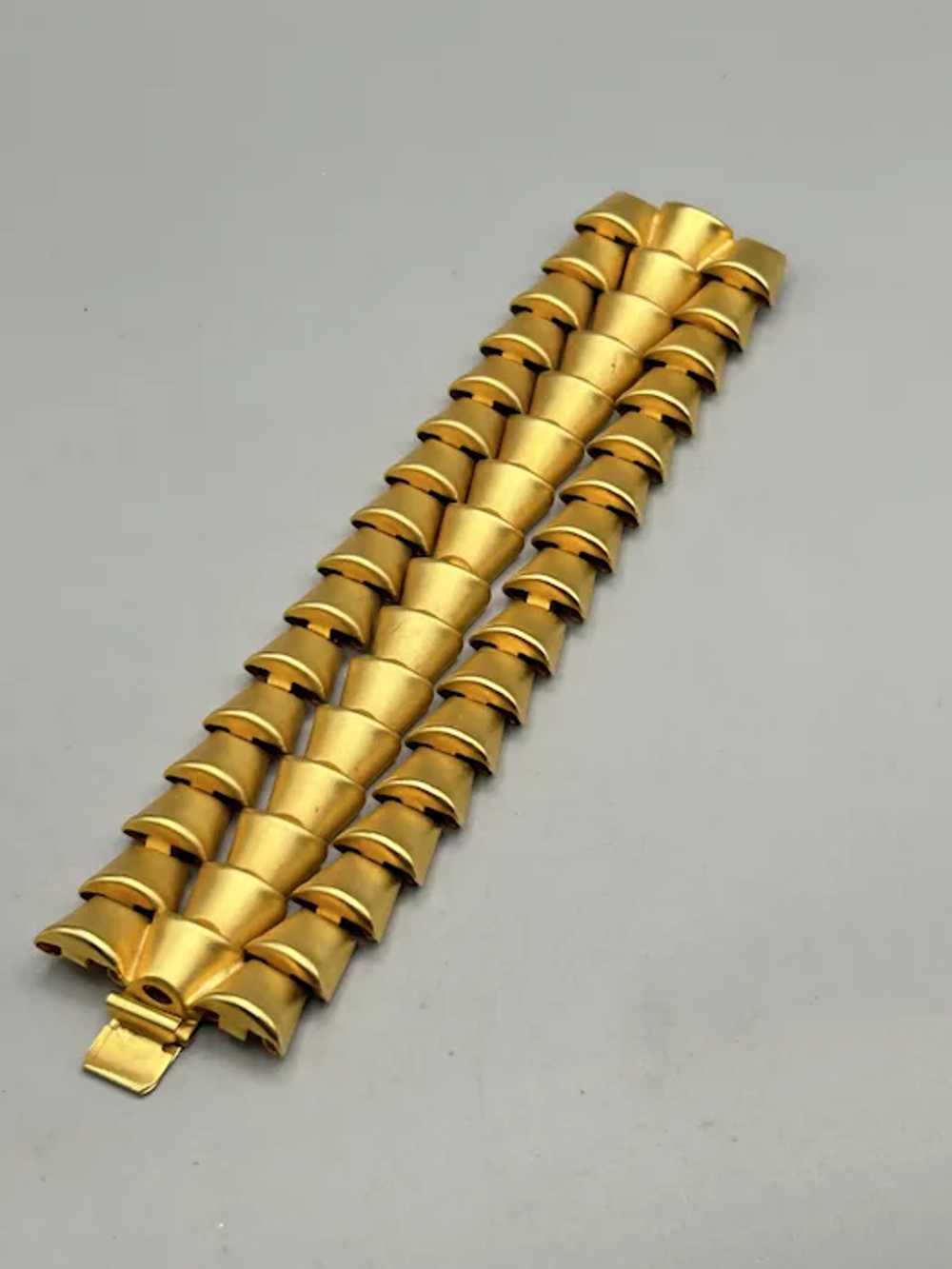 Vintage Marcy Field Modernist Gold Tone Bracelet … - image 2