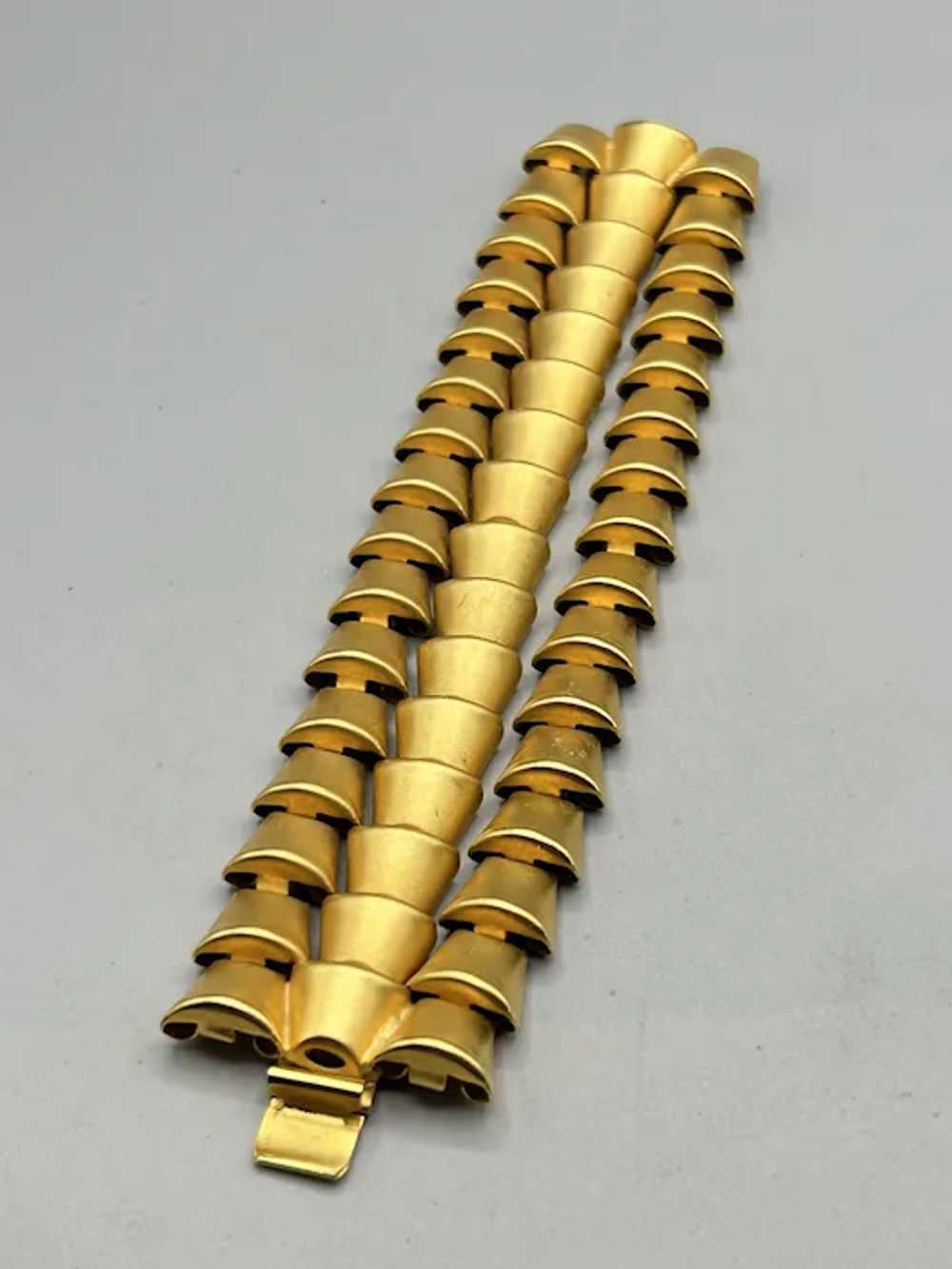 Vintage Marcy Field Modernist Gold Tone Bracelet … - image 3