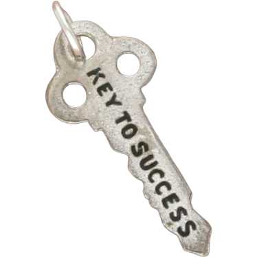 Sterling Silver Vintage Key To Success Charm - image 1