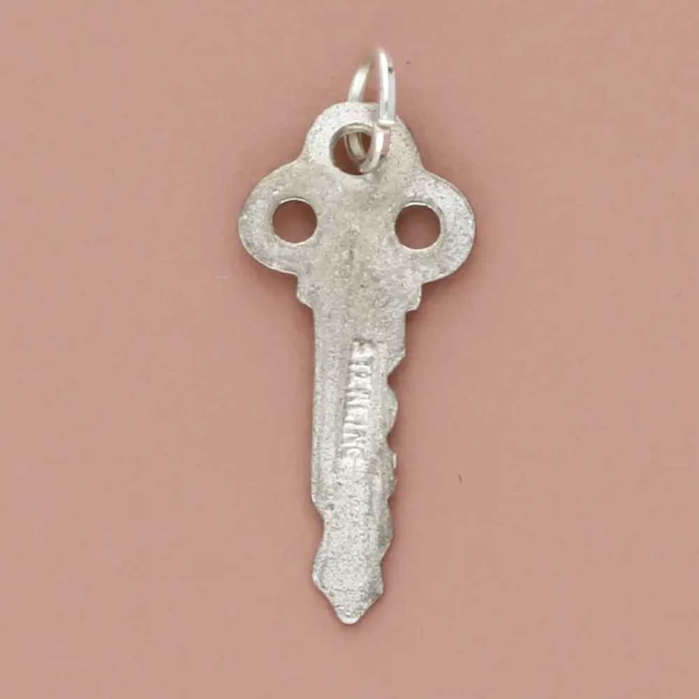 Sterling Silver Vintage Key To Success Charm - image 4