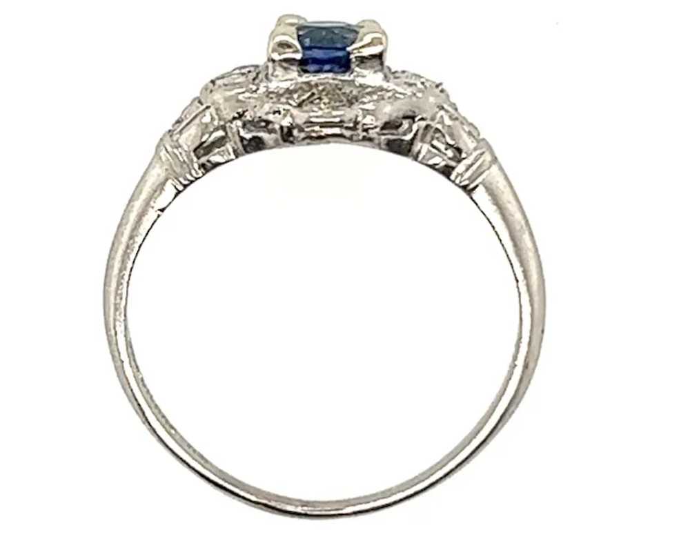 Art Deco Sapphire Ring .80ct Single Cut Diamonds … - image 2