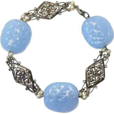 Filigree link bracelet glass - Gem
