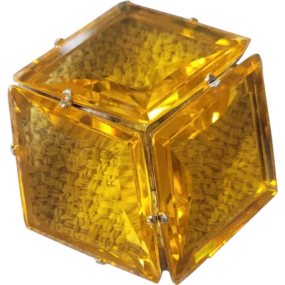 Uranium Amber Citrine Uranium Glass Geometric Bro… - image 1