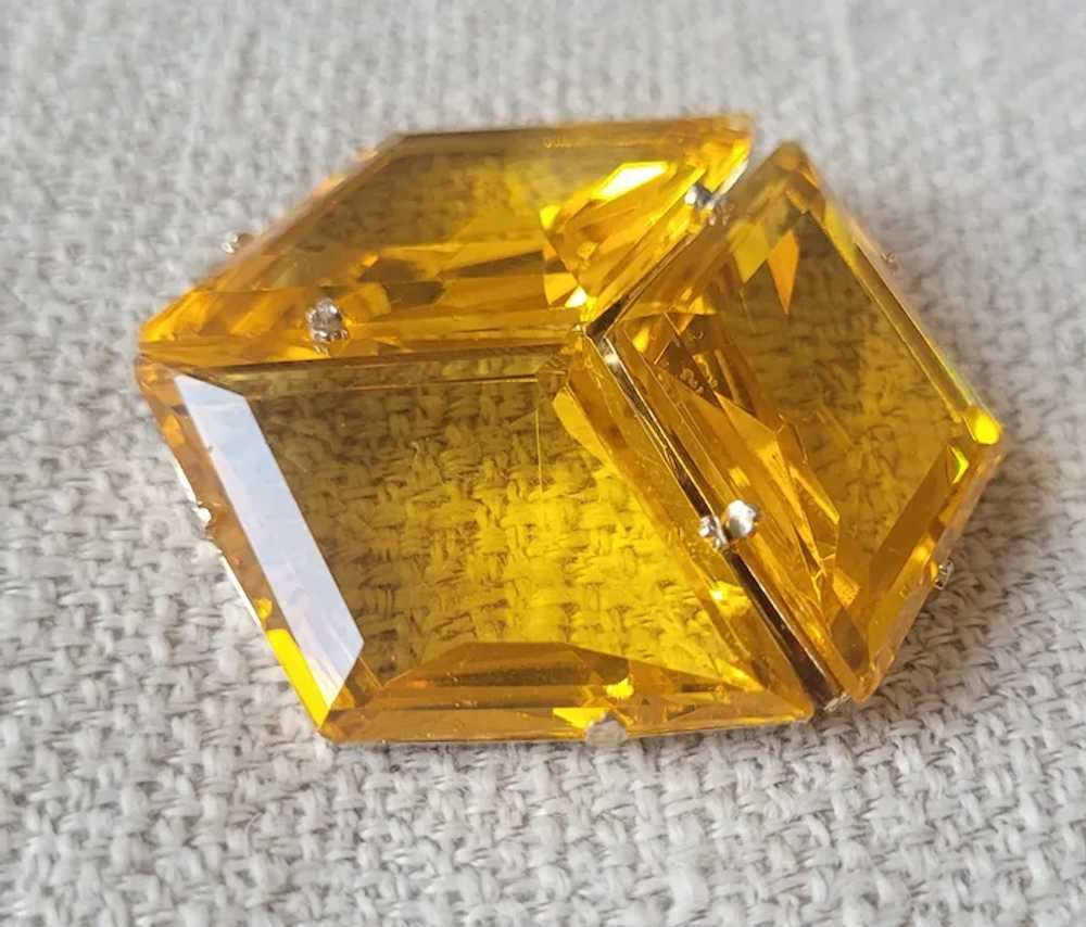 Uranium Amber Citrine Uranium Glass Geometric Bro… - image 2