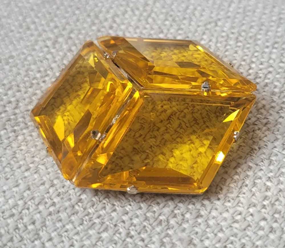 Uranium Amber Citrine Uranium Glass Geometric Bro… - image 3