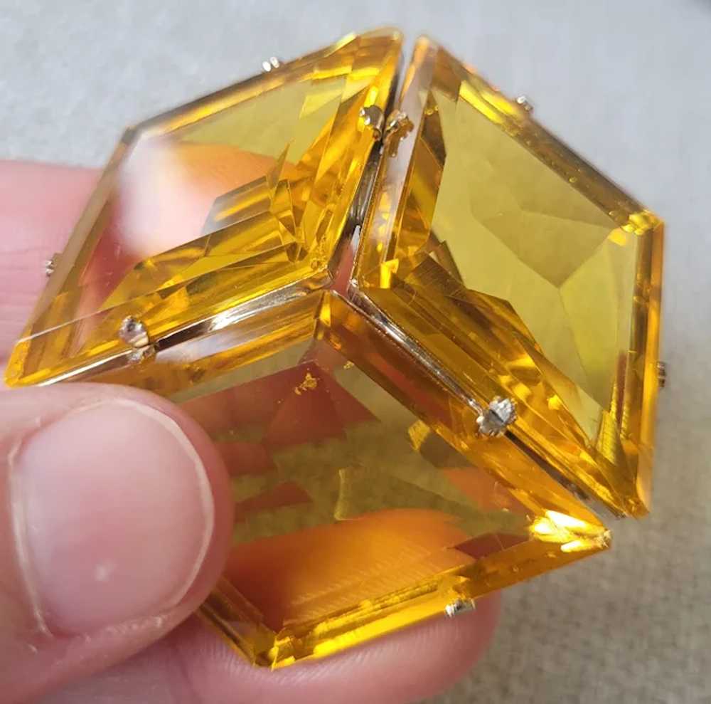 Uranium Amber Citrine Uranium Glass Geometric Bro… - image 6