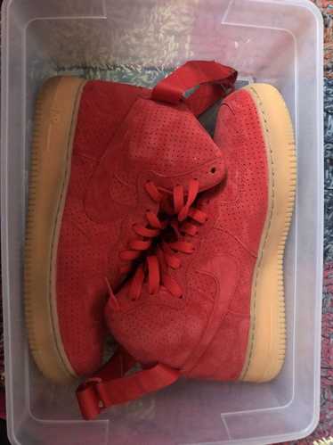 Nike Red Suede Hightop Air Force 1