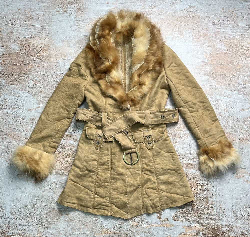 Japanese Brand Vintage Japanese fake fur belted c… - image 1