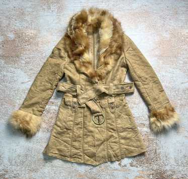 Japanese Brand Vintage Japanese fake fur belted c… - image 1