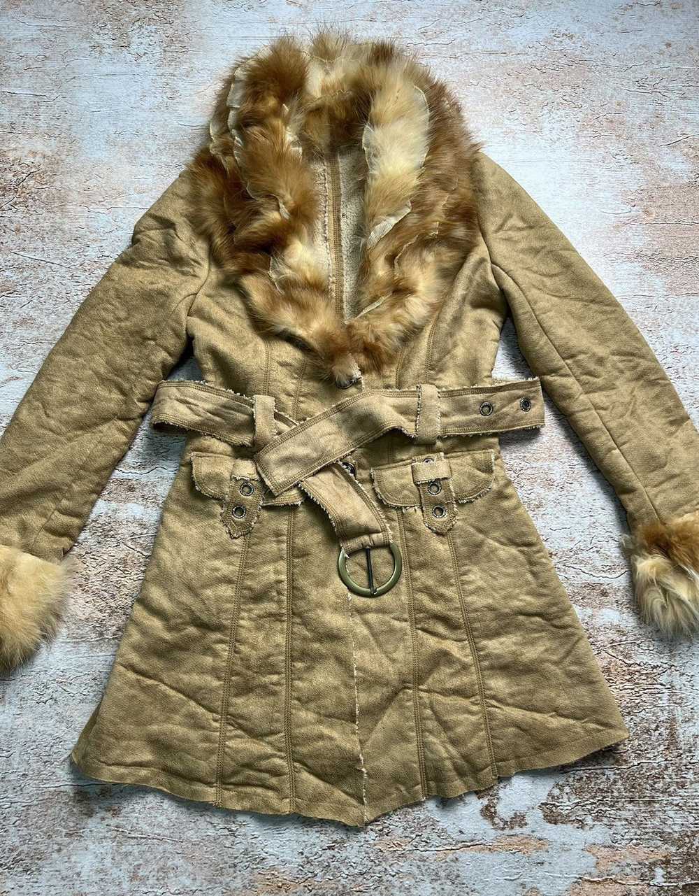 Japanese Brand Vintage Japanese fake fur belted c… - image 2