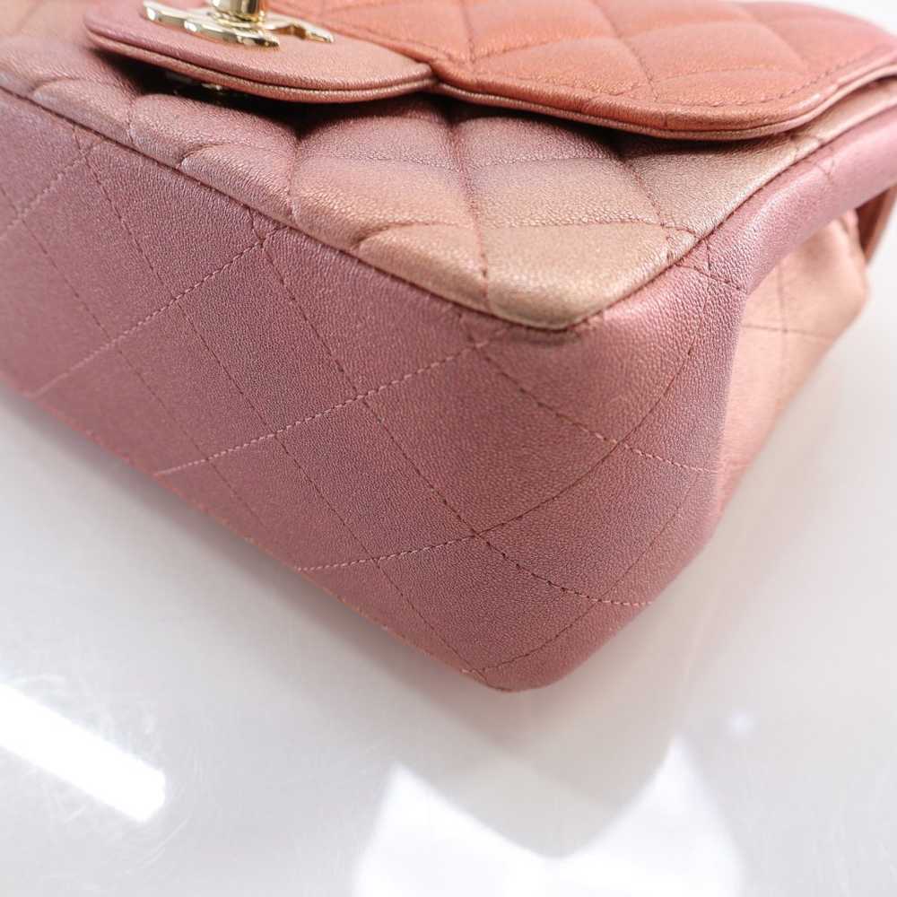 Chanel Mini Square Ombre Pink Iridescent Lambskin… - image 8