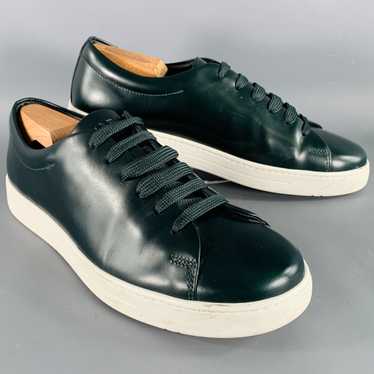 Prada Green White Leather Low Top Sneakers - image 1