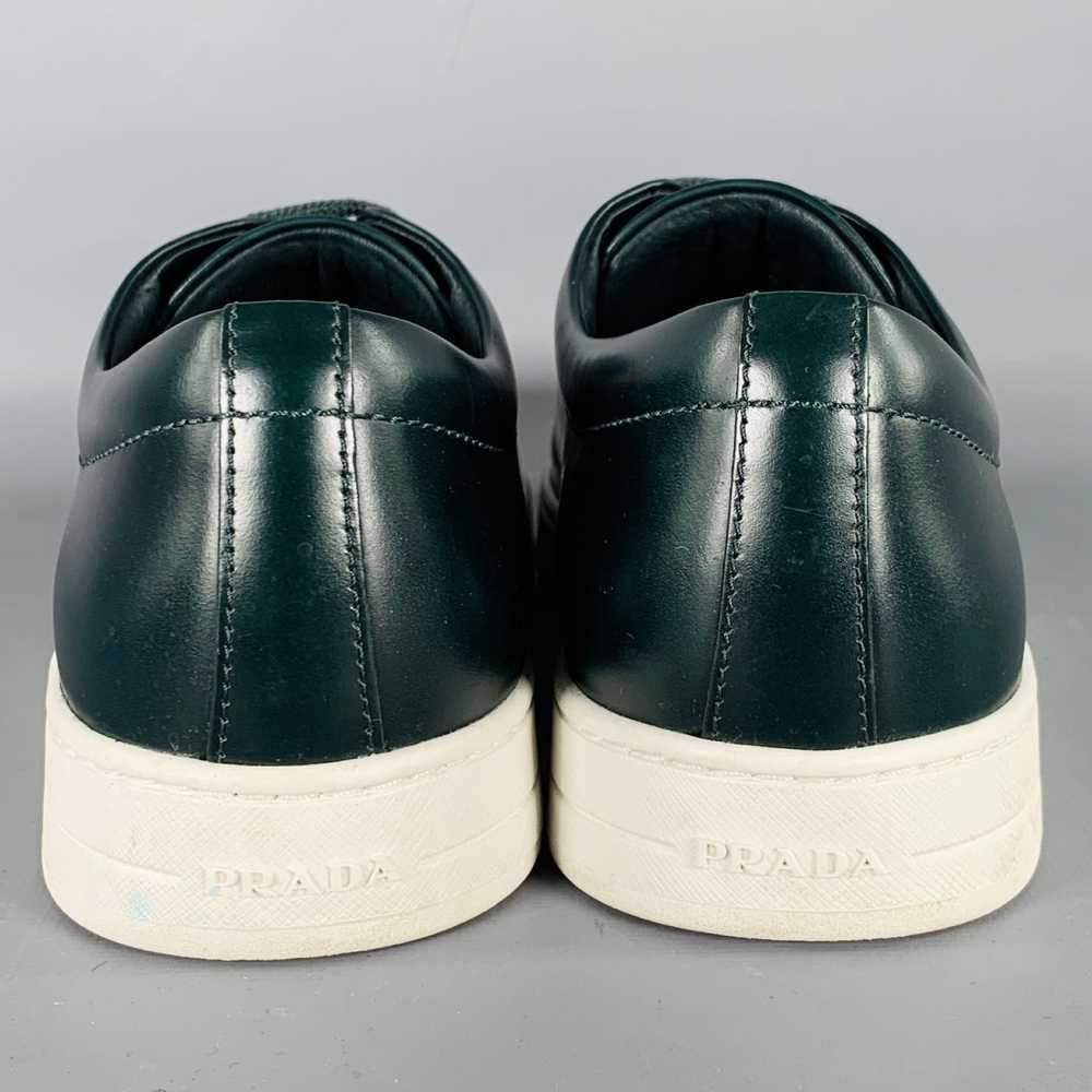 Prada Green White Leather Low Top Sneakers - image 3