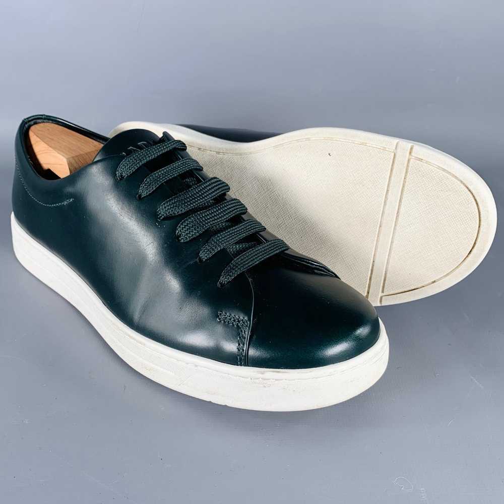 Prada Green White Leather Low Top Sneakers - image 5