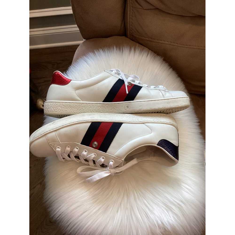 Gucci Ace leather low trainers - image 3