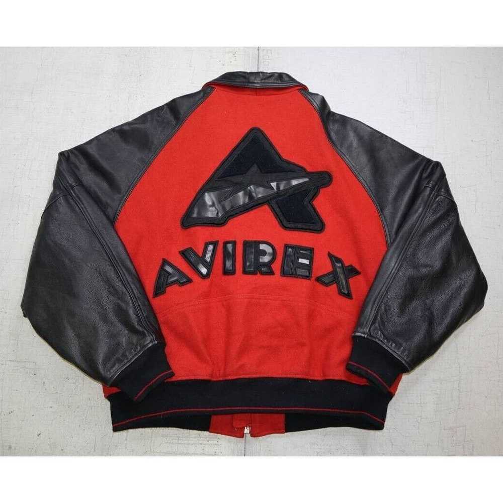 Avirex Vintage Avirex 90s Varsity Leather Bomber … - image 1