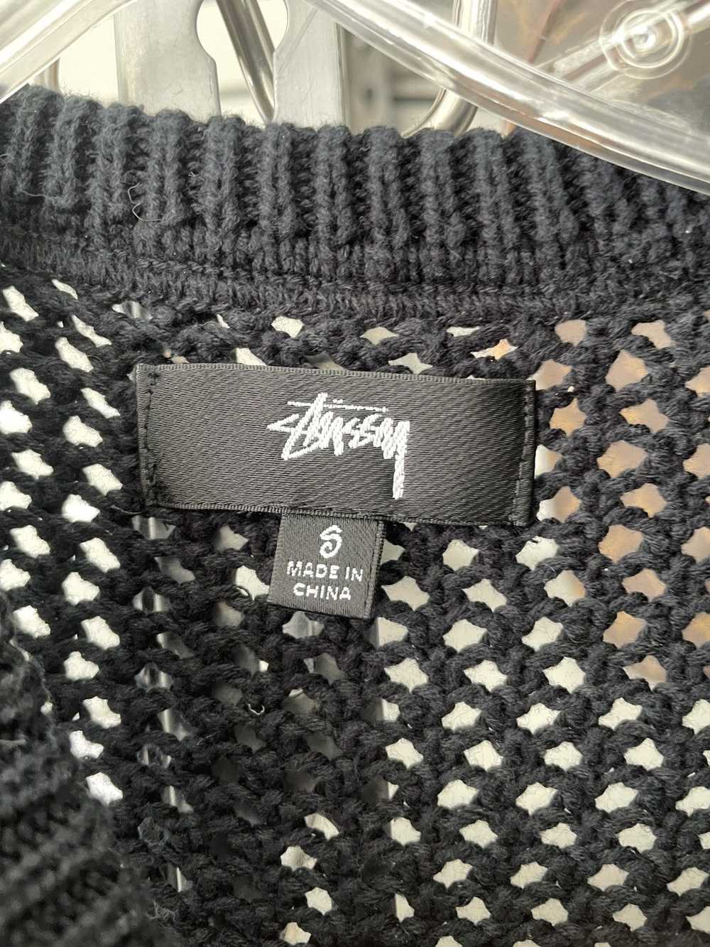 Stussy Stussy crochet knit t-shirt pocket black - image 2