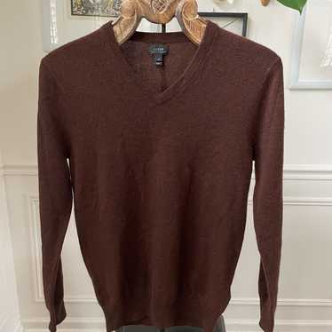 J.Crew J.Crew Men’s 100% Italian Cashmere Brown V… - image 1