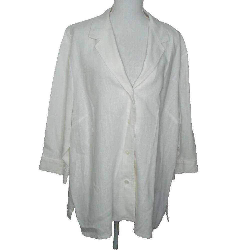 Vintage Maggie McNaughton Womens 2X Linen Blazer … - image 1