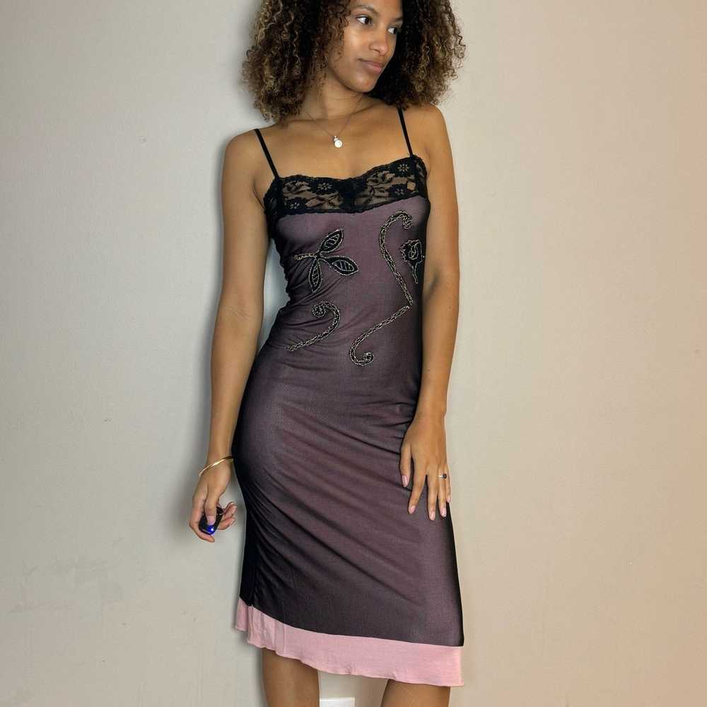 Vintage 90s mesh detailed romantic dress (S) - image 5