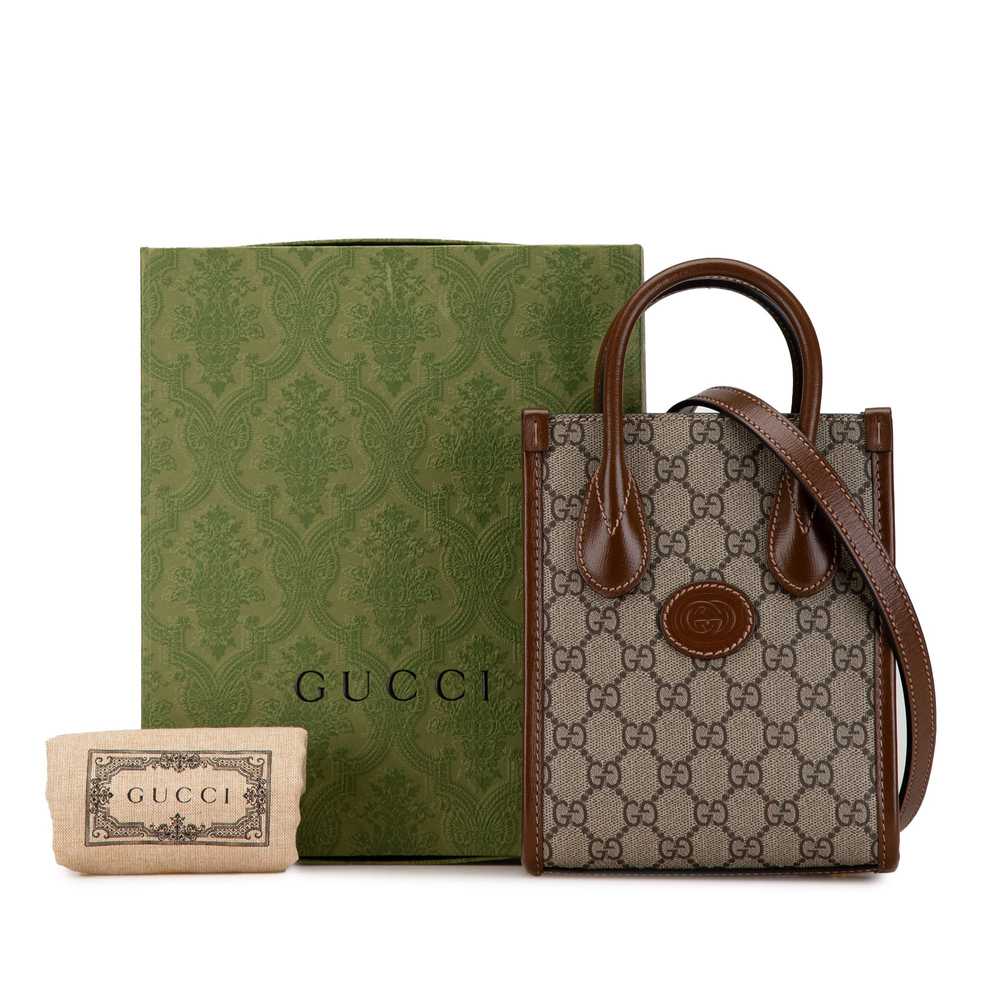 Brown Gucci Mini GG Supreme Interlocking G Satchel - image 8