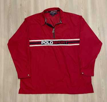 90s Polo Ralph lauren アノラック ドロコード サイドジップ POLO RALPH LAUREN(ポロラルフローレン) 90's Logo cotton