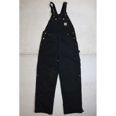 Carhartt Vtg Carhartt Bib Overalls Black Quilt Li… - image 1