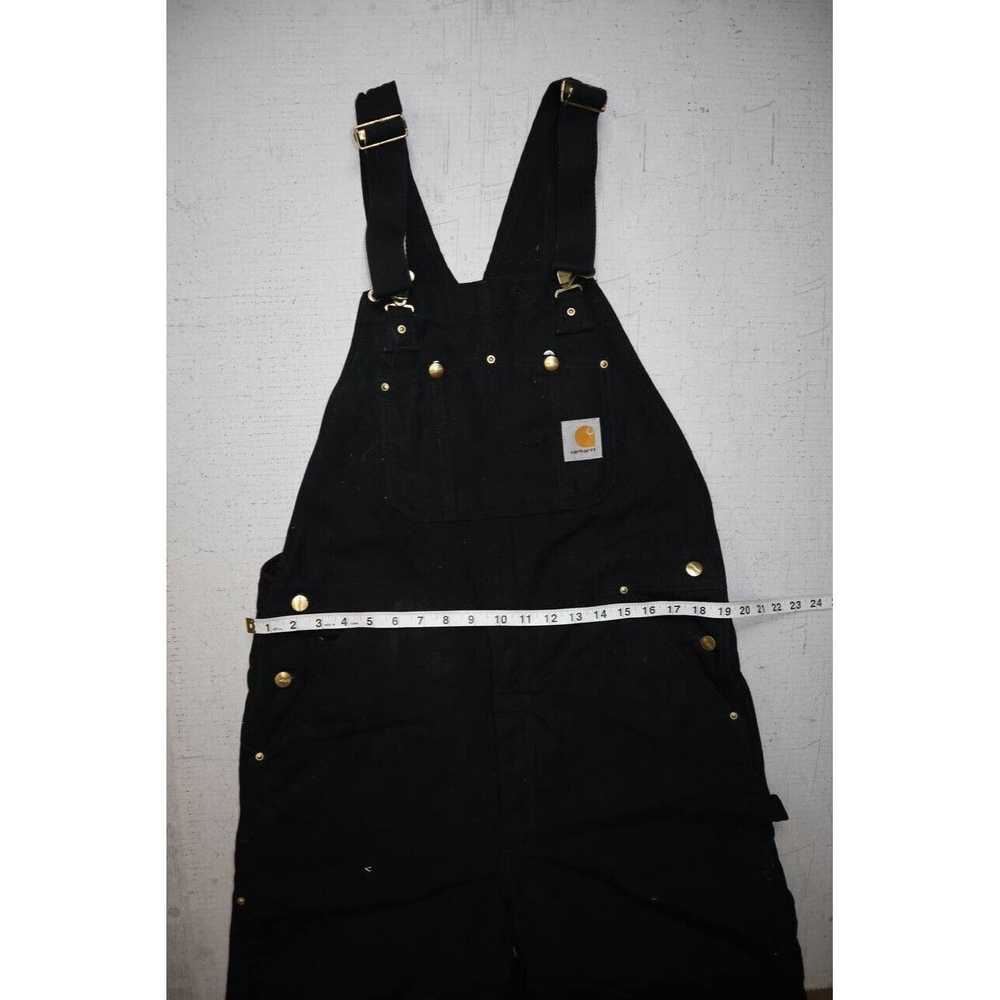 Carhartt Vtg Carhartt Bib Overalls Black Quilt Li… - image 5