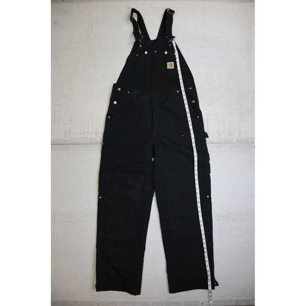 Carhartt Vtg Carhartt Bib Overalls Black Quilt Li… - image 6