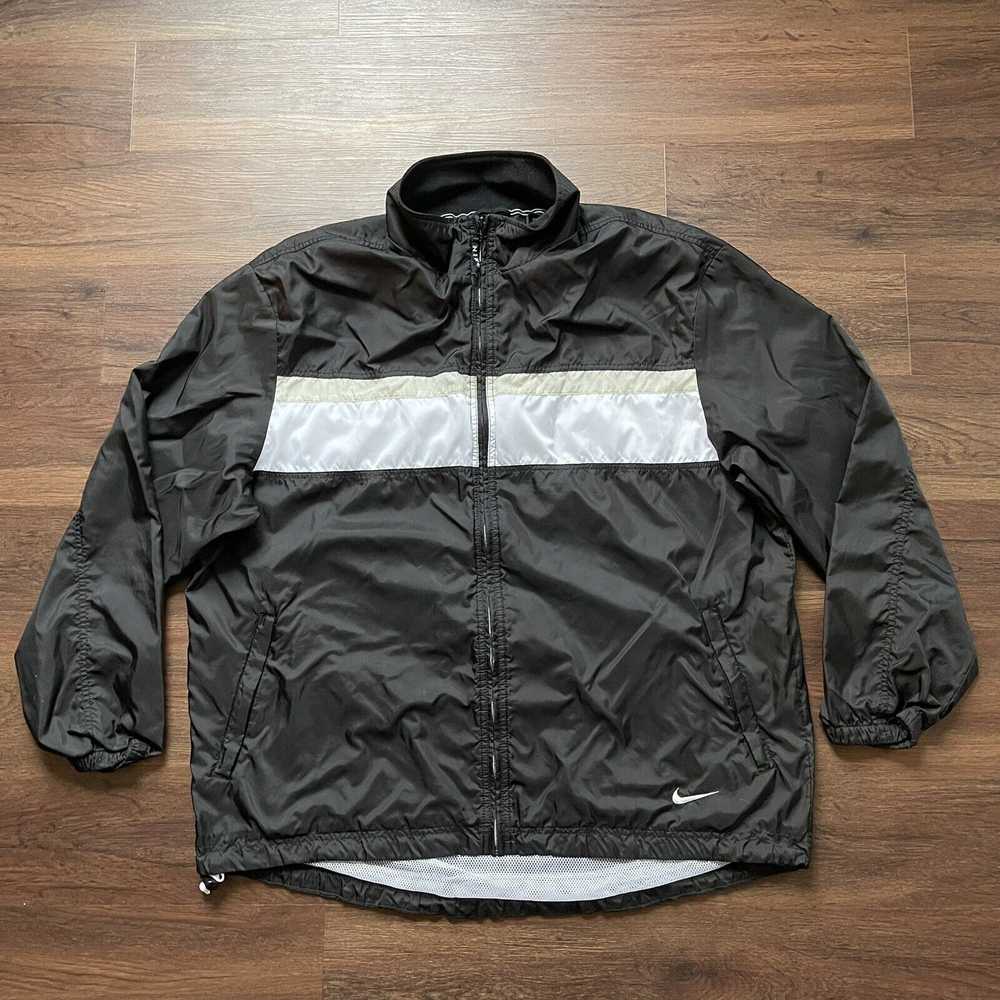 Nike Vtg Nike Nylon Jacket Logo 90s Y2K Black Men… - image 3