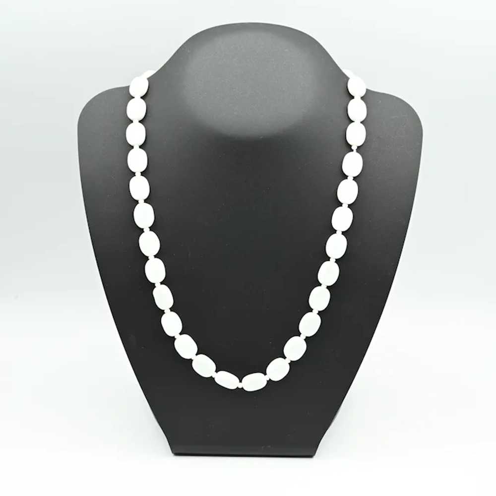 White Glass Lozenge Bead Necklace - image 2