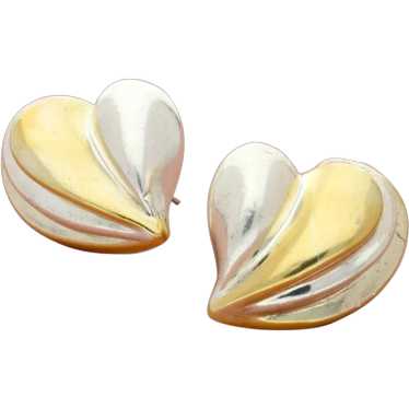 Sterling Silver Vintage Two-Tone Electroform Hear… - image 1