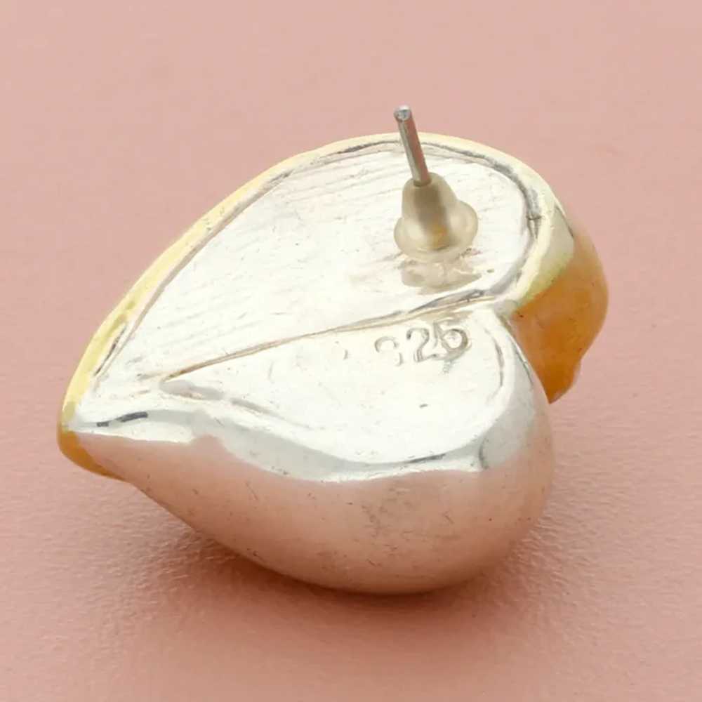 Sterling Silver Vintage Two-Tone Electroform Hear… - image 3