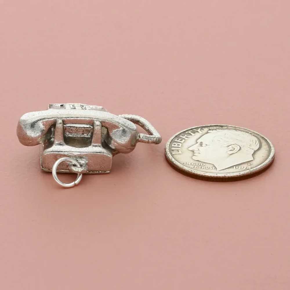 Sterling Silver Vintage 3D Push Button Telephone … - image 4