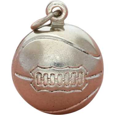 Sterling Silver Vintage 3D Basketball Charm