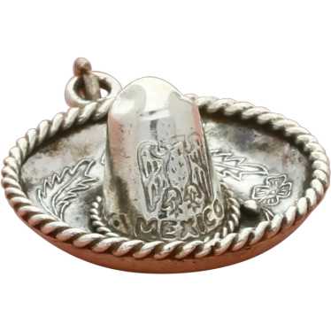 Sterling Silver Vintage 3D Mexico Sombrero Hat Cha