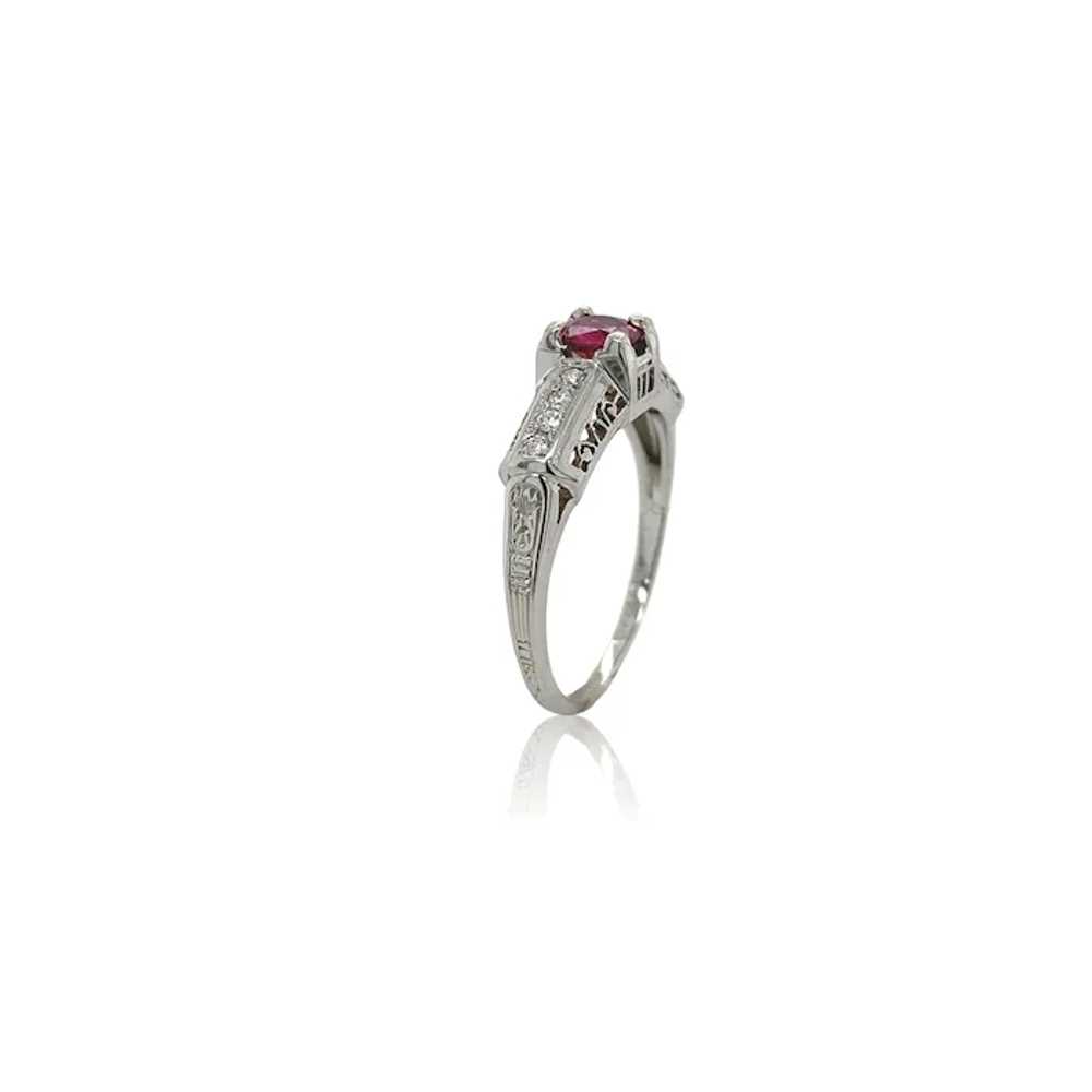 Vintage 18K .32ct Ruby and Diamond Ring - image 3