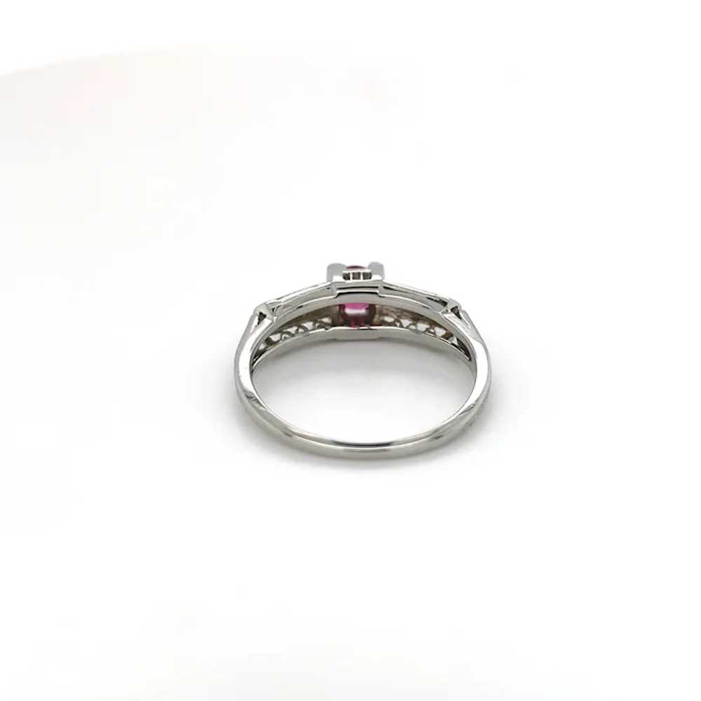 Vintage 18K .32ct Ruby and Diamond Ring - image 5