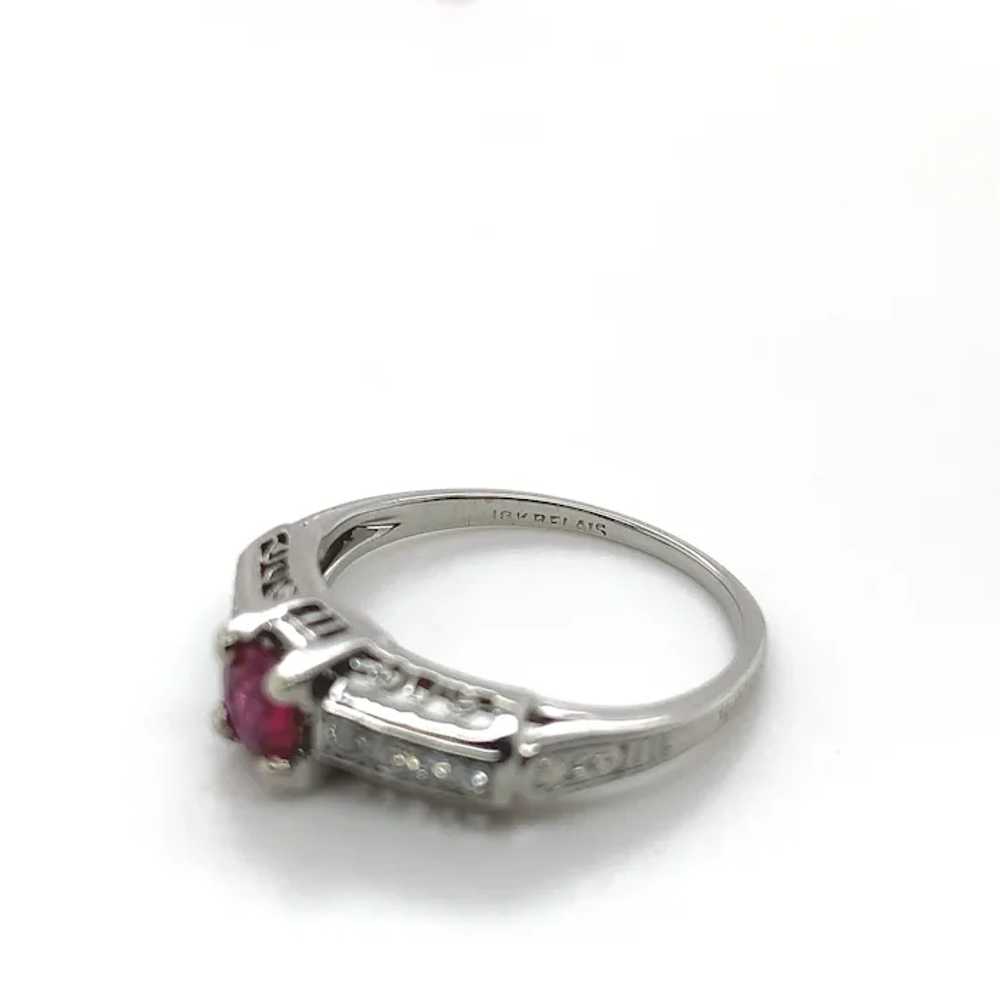 Vintage 18K .32ct Ruby and Diamond Ring - image 8