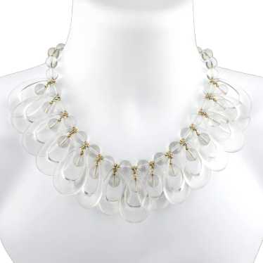 Rare CASTLECLIFF Clear Lucite Bib Necklace ~ Stat… - image 1