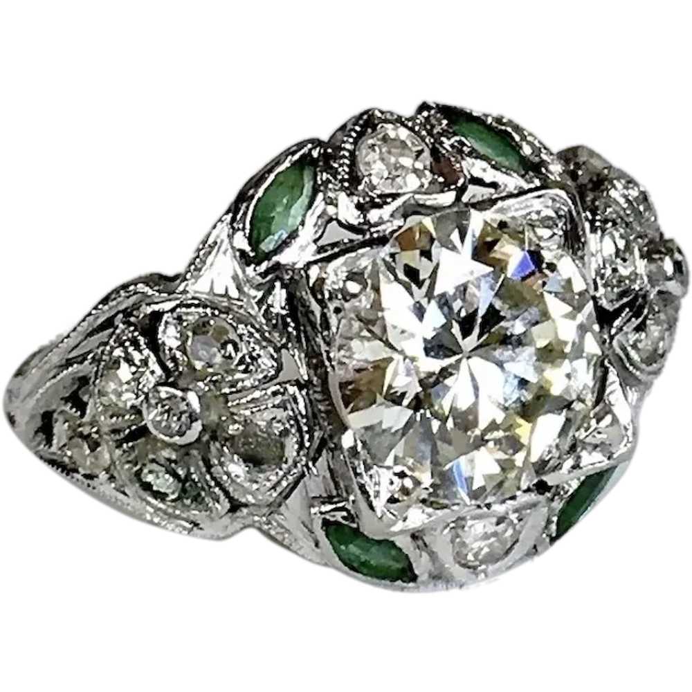 Gorgeous Art Deco Platinum 1.75Ct Diamond Ring - image 1