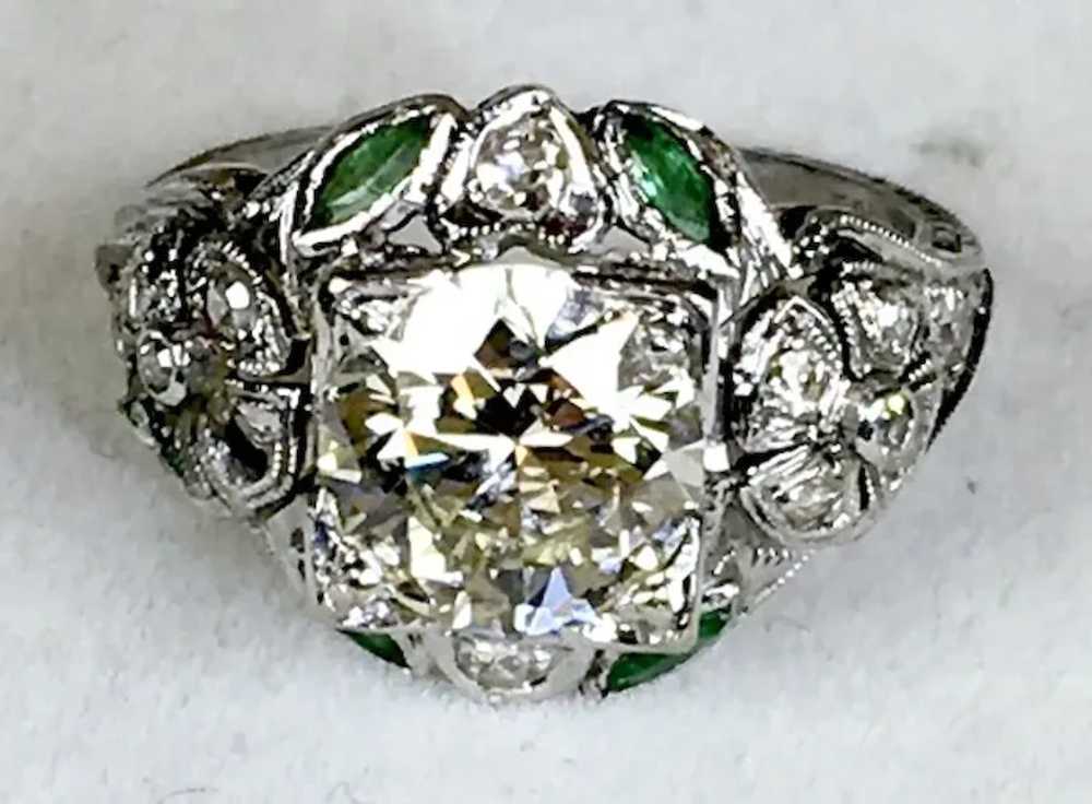 Gorgeous Art Deco Platinum 1.75Ct Diamond Ring - image 3