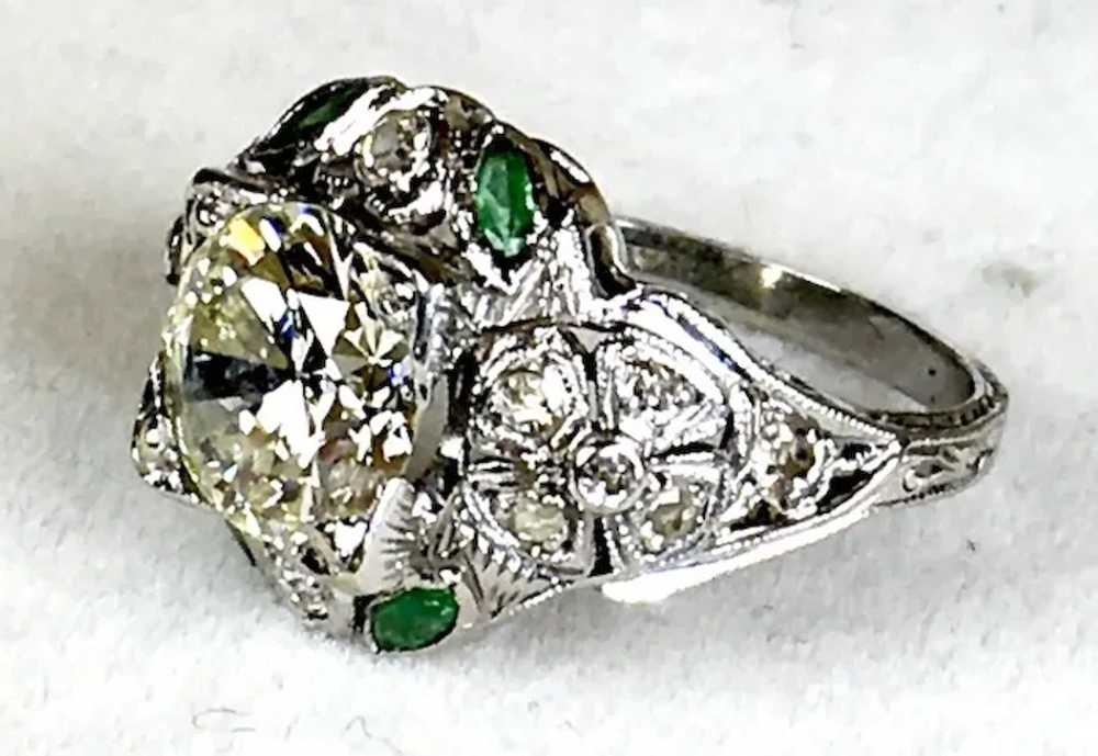 Gorgeous Art Deco Platinum 1.75Ct Diamond Ring - image 4