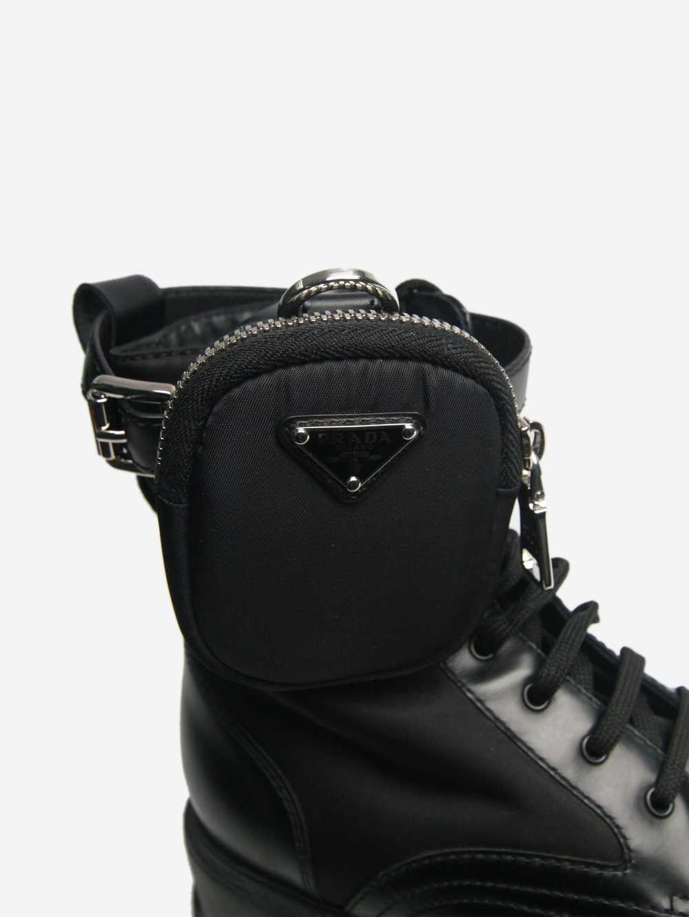 Prada Black Monolith leather and Re-Nylon pouch b… - image 5