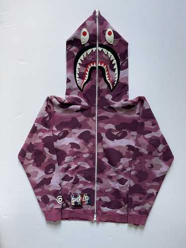 Bape A Bathing Ape Pink Gradient Camo Shark Hoodie