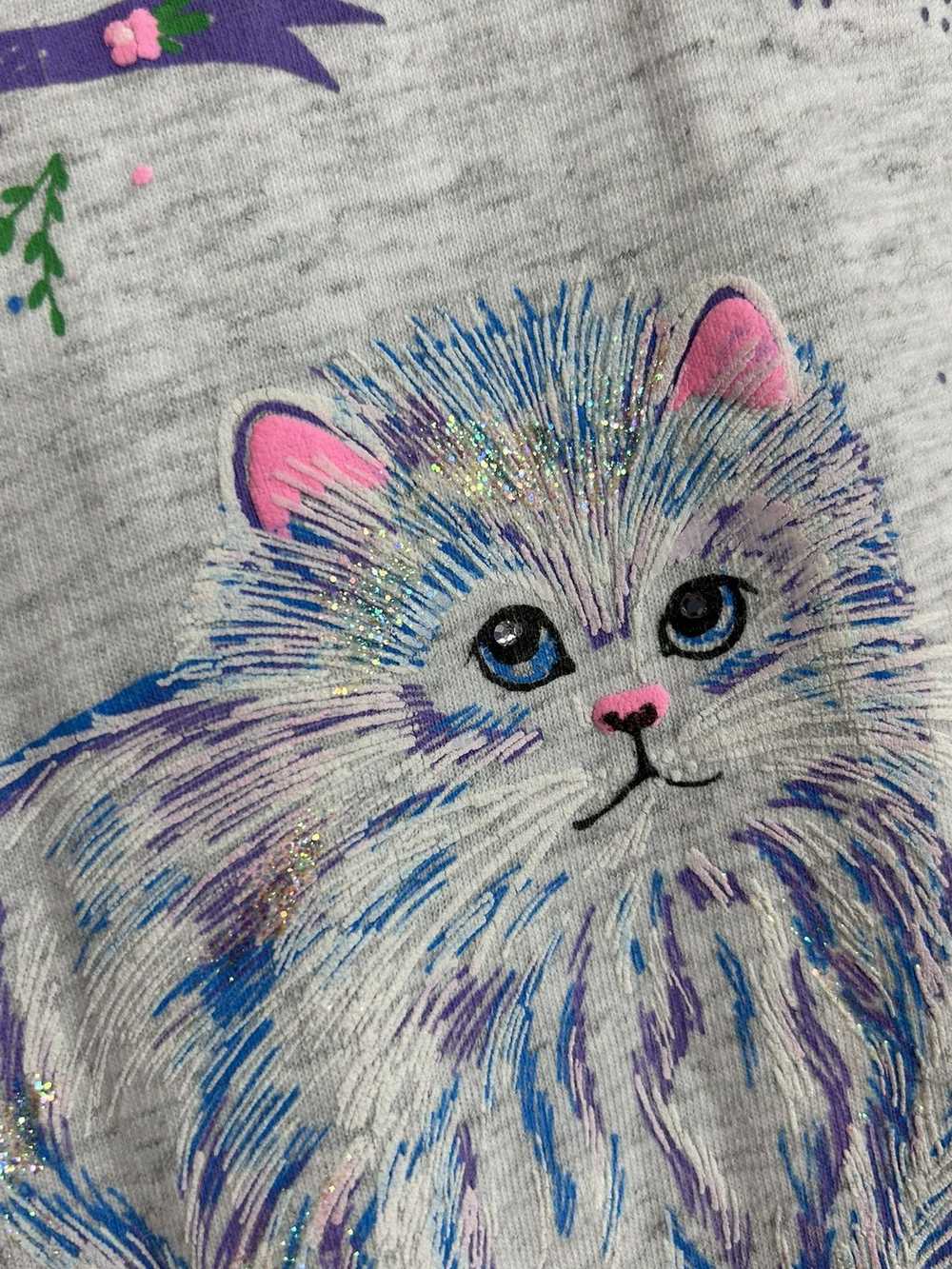 90s Vintage 1990 Beautiful Cats Kitten Embossed T… - image 3