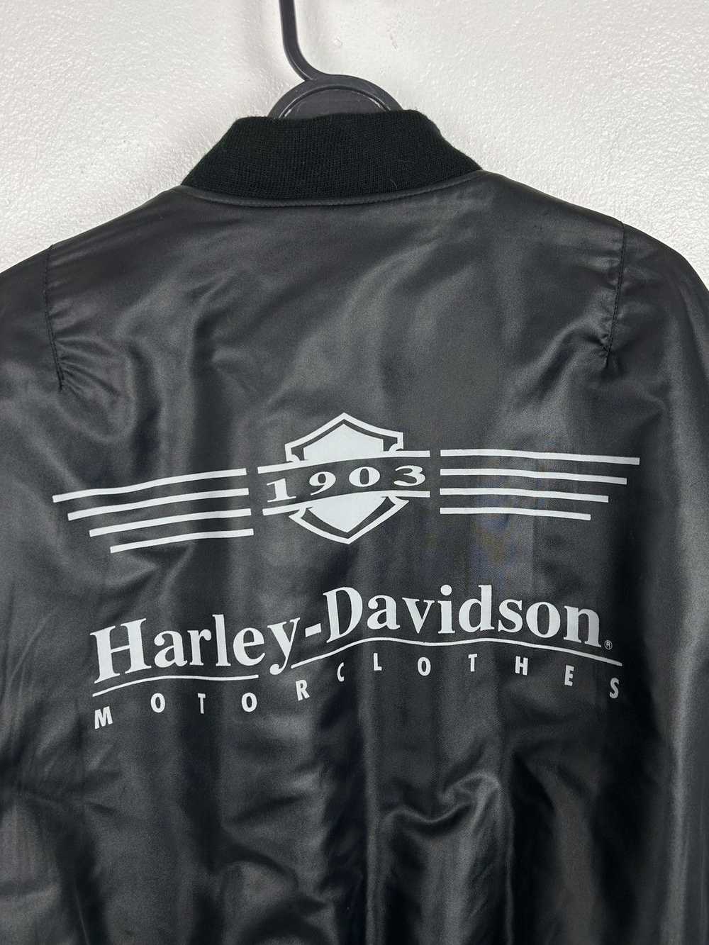 80s Vintage Harley Davidson Motorcycles Satin Bom… - image 2