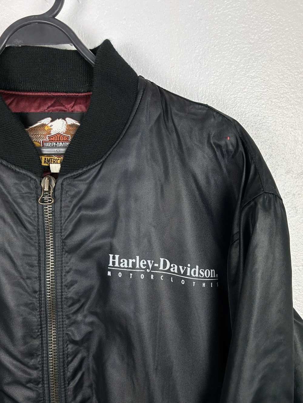 80s Vintage Harley Davidson Motorcycles Satin Bom… - image 4