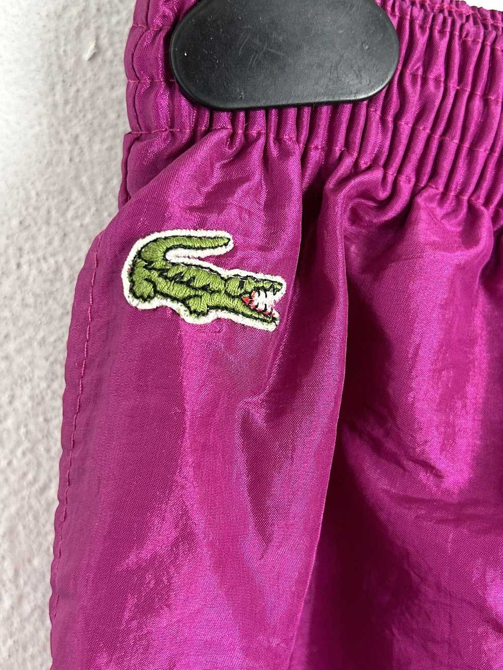 90s Vintage Lacoste Nylon Streetwear Pants In Pink - image 3